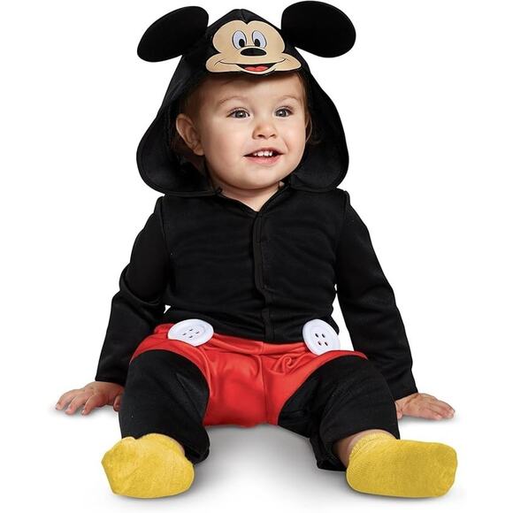 Disguise Disney Baby Mickey Mouse Infant Costume Red 6-12M Halloween New - Picture 14 of 16
